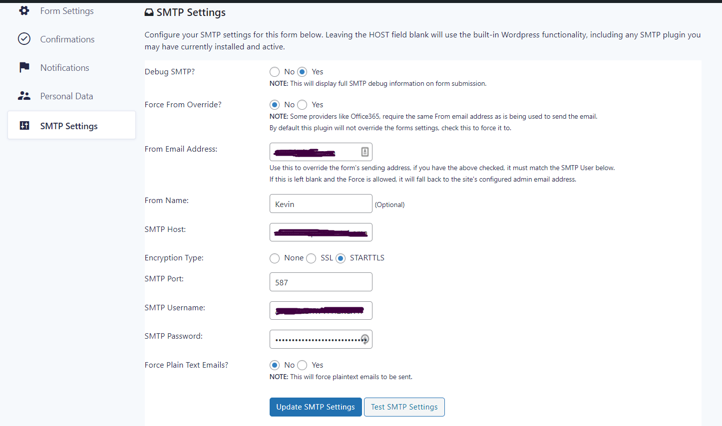 Gravity Forms Smtp Settings